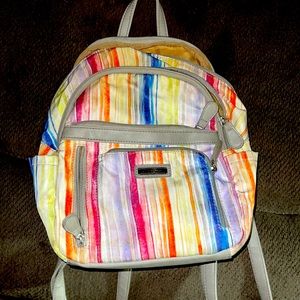 Colorfulsmall backpack purse/diaper bag 6 zipper pockets 5 others Multisac brand
